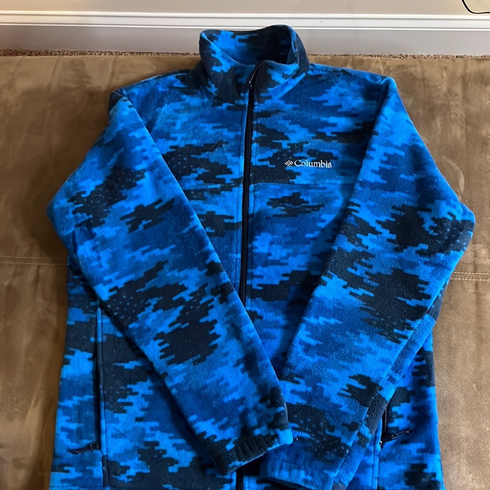 Blue Benton Columbia fleece zip up jacket